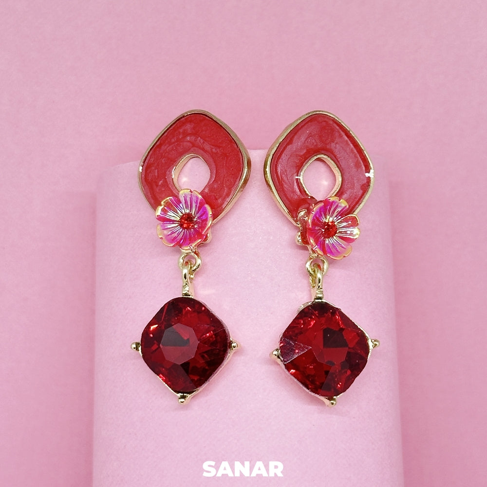 Flower Drop Earrings - SANAR - Handmade