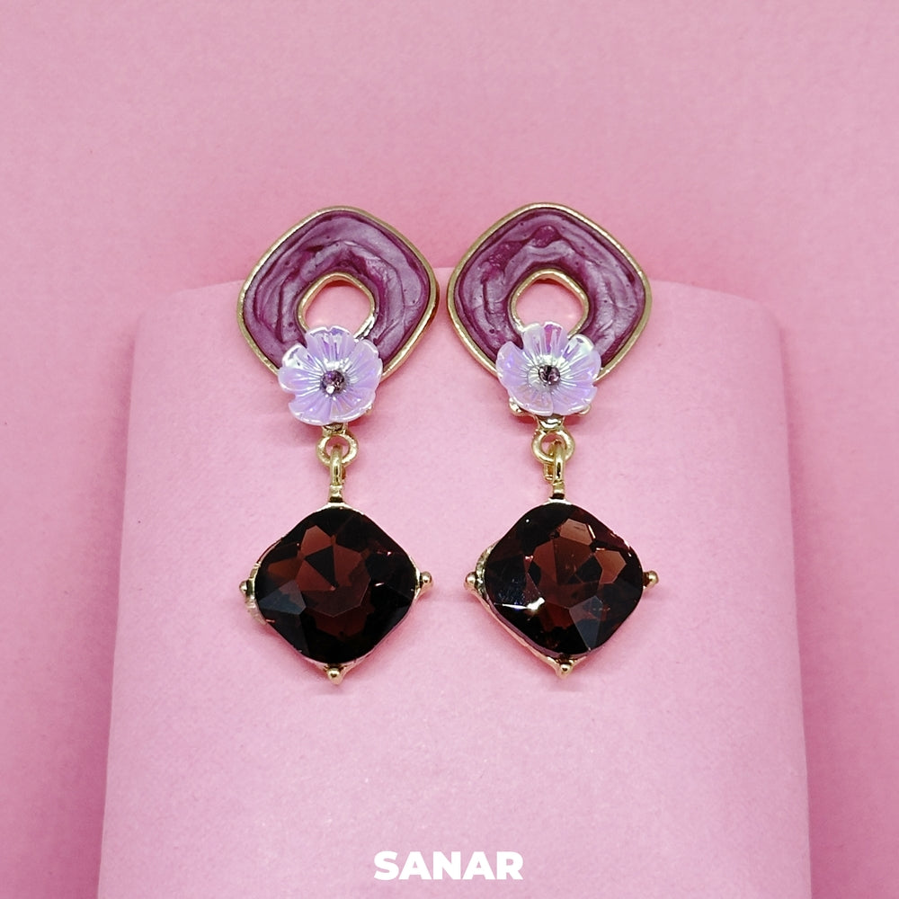 Flower Drop Earrings - SANAR - Handmade