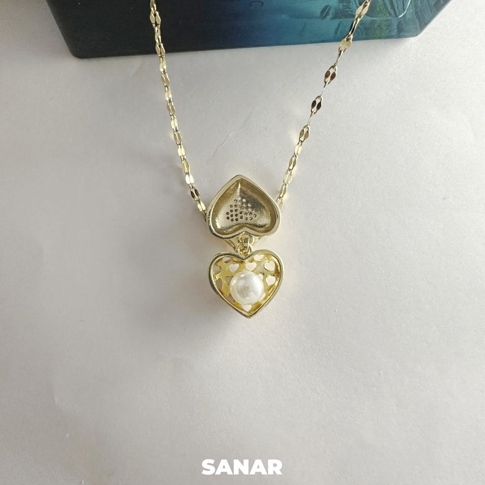 Heart Shell Pendant Necklace - Anti-Tarnish
