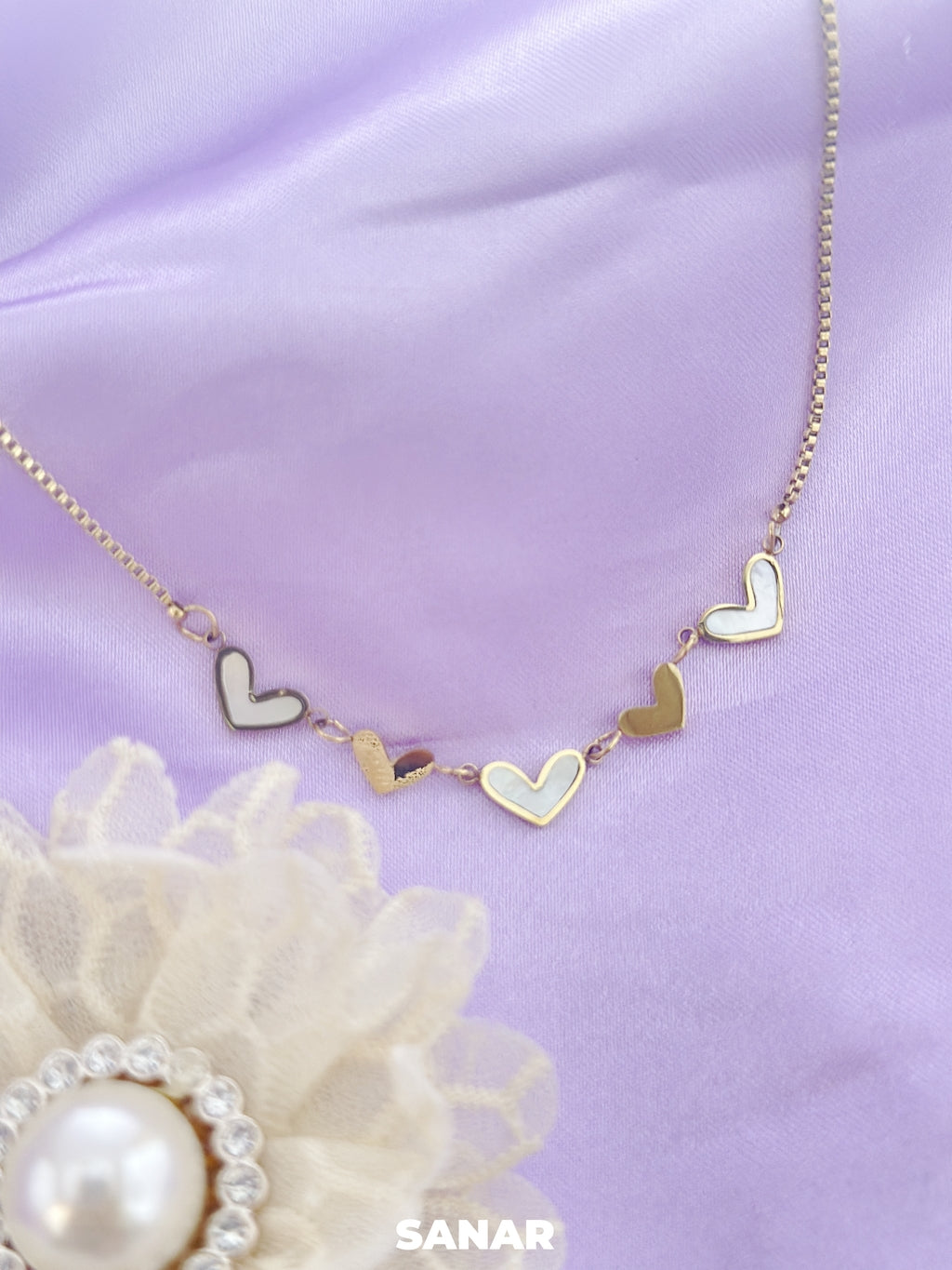 Gold Hearts Necklace - Anti-Tarnish