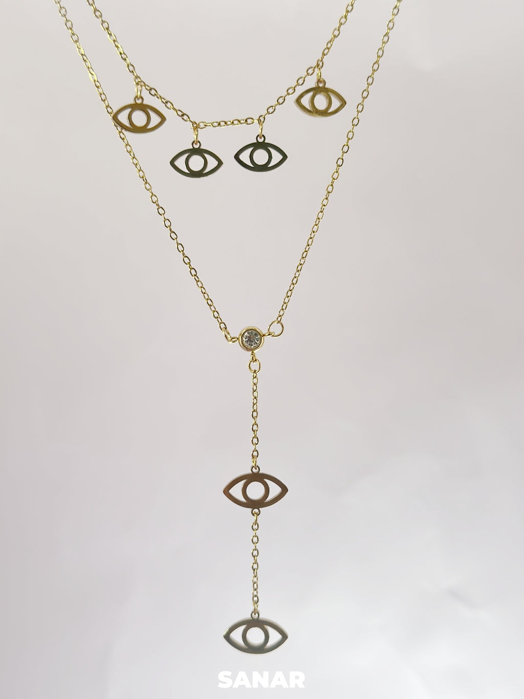 Evil Eyes Layered Necklace - Anti-Tarnish