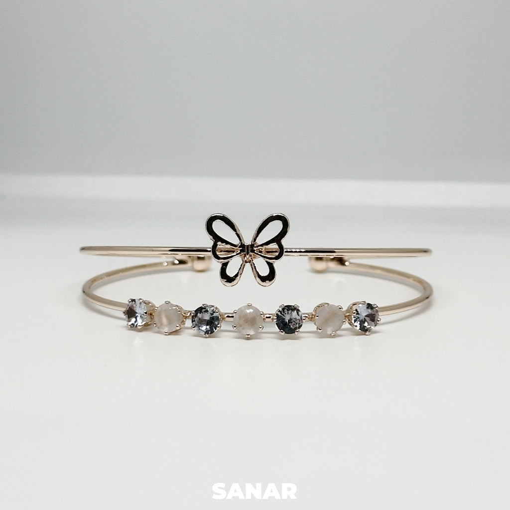 Butterfly & Crystal Bracelet - Anti-Tarnish