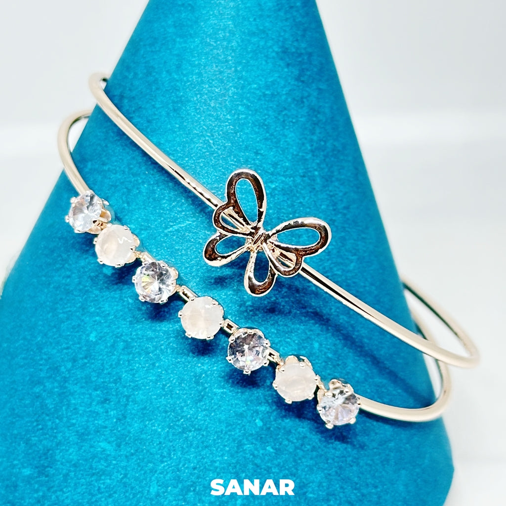 Butterfly & Crystal Bracelet - Anti-Tarnish