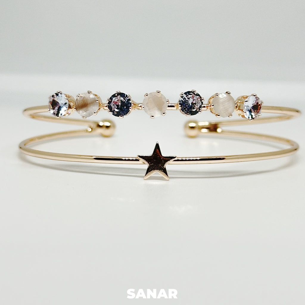 Star & Crystal Bracelet - Anti-Tarnish