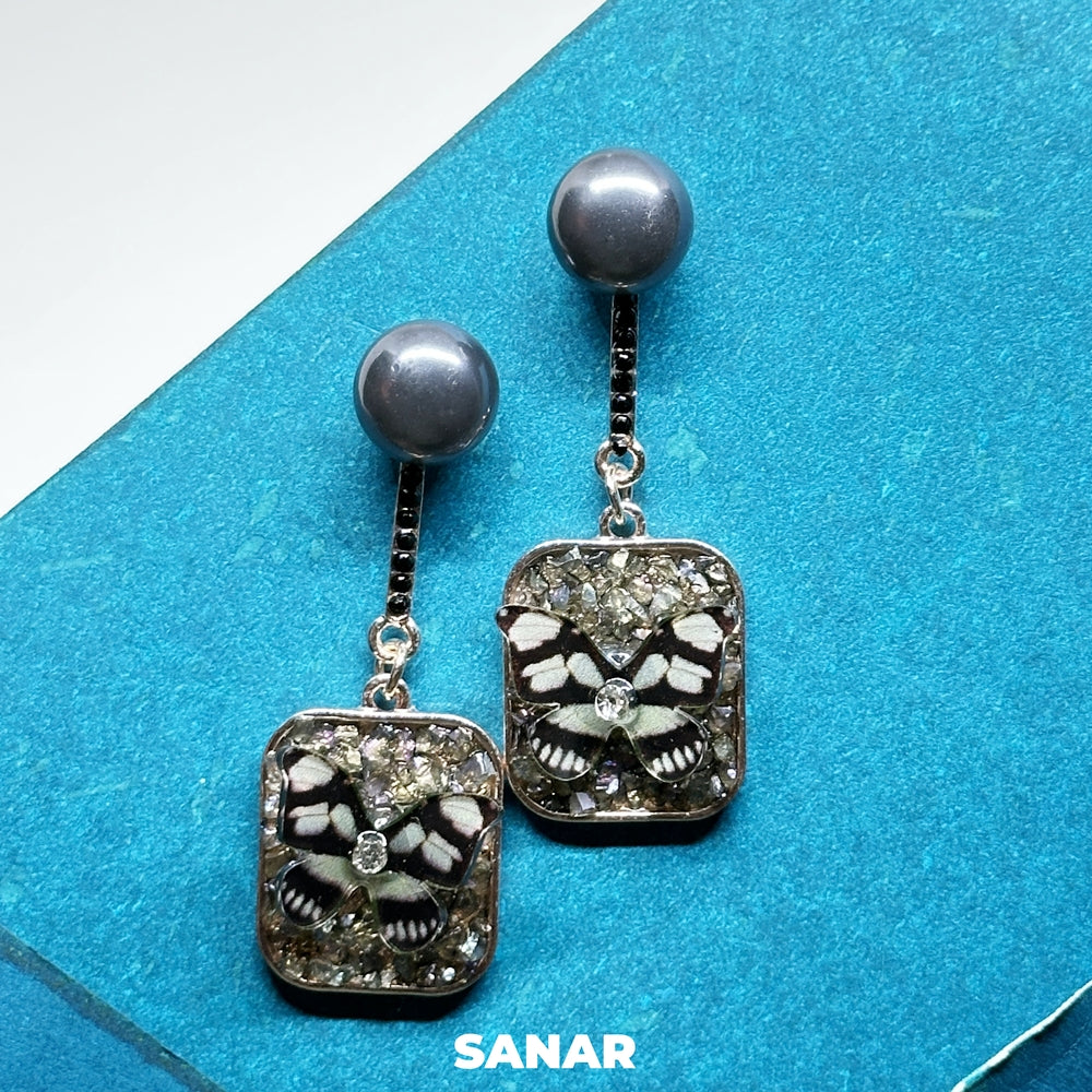 Butterfly Drop Earrings - SANAR - Handmade