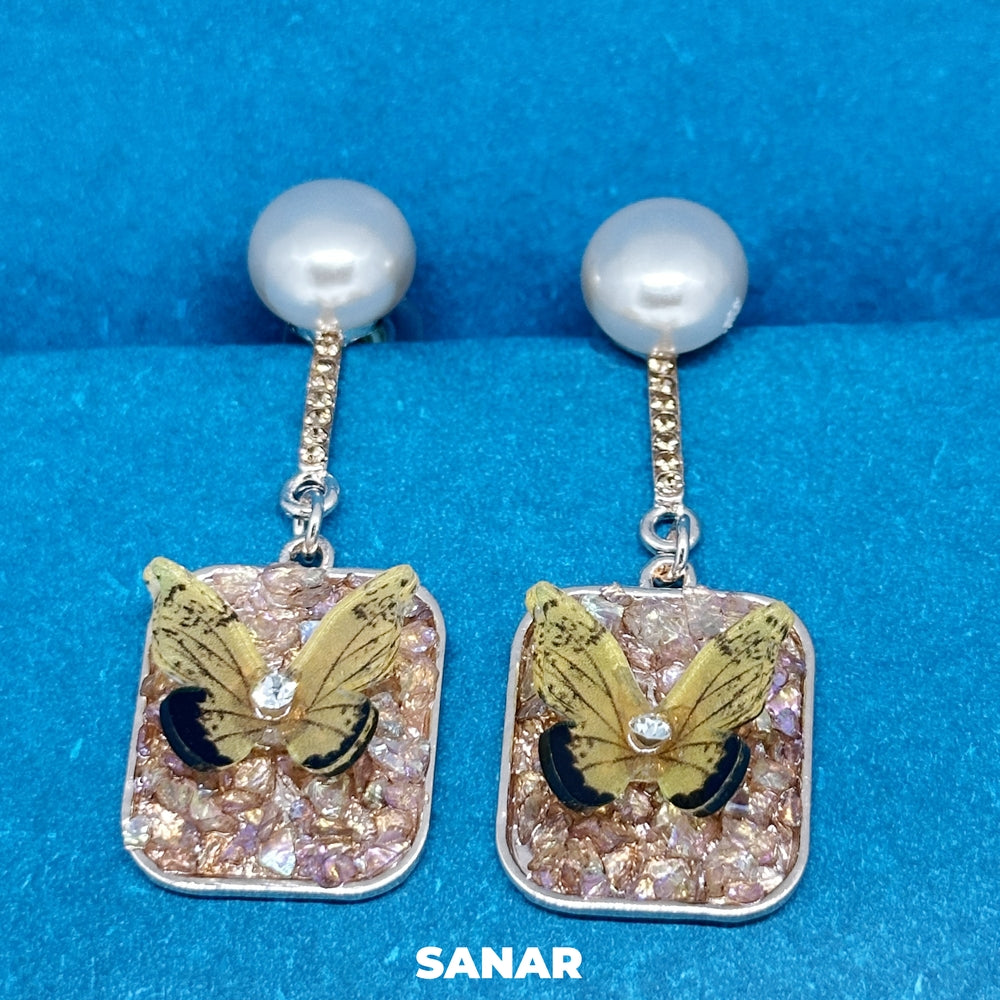 Butterfly Drop Earrings - SANAR - Handmade