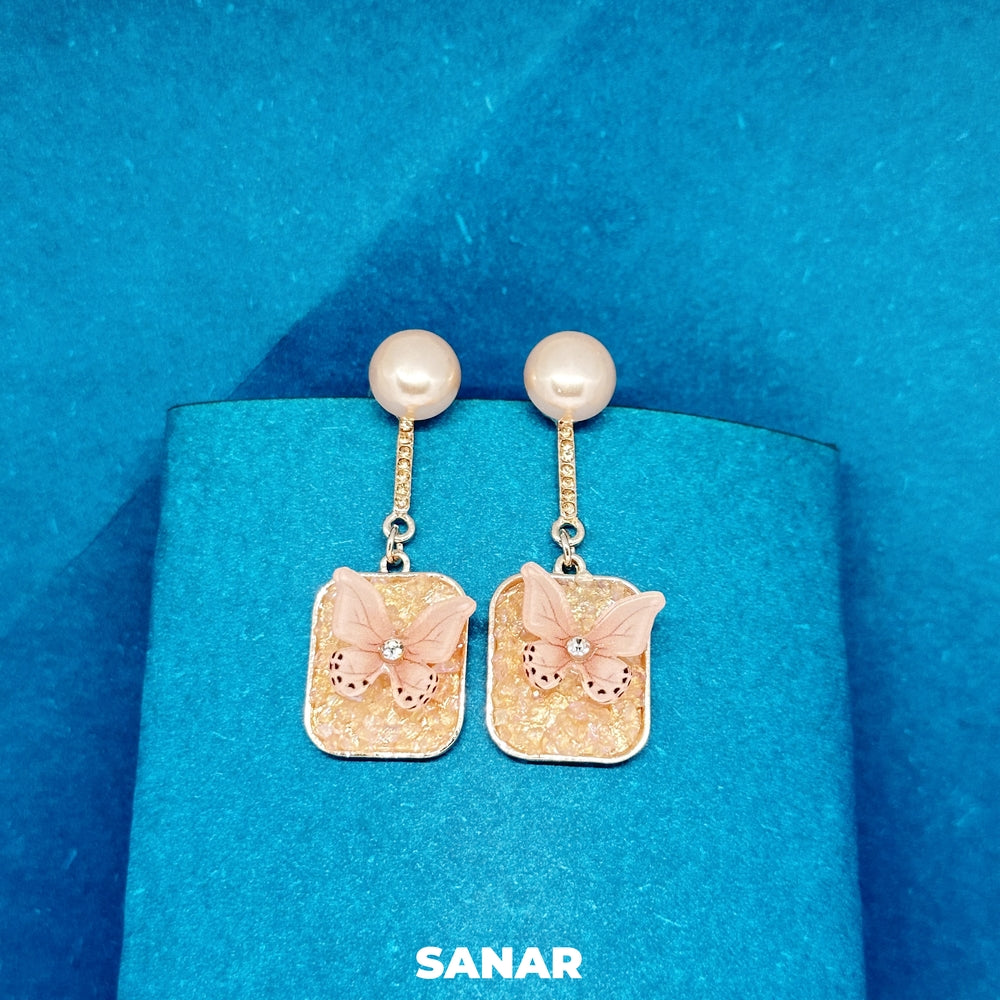 Butterfly Drop Earrings - SANAR - Handmade