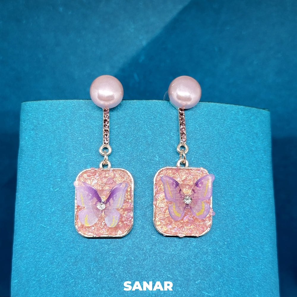 Butterfly Drop Earrings - SANAR - Handmade
