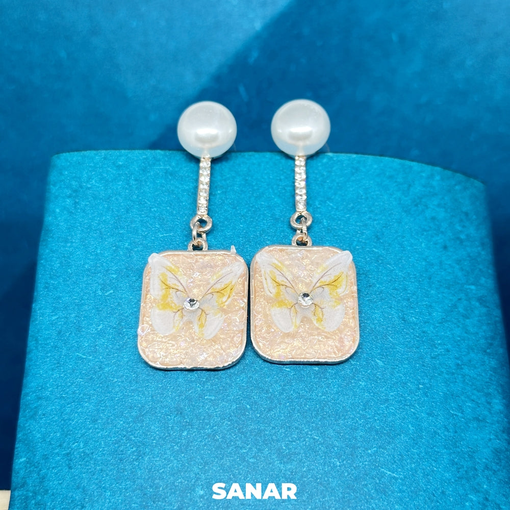 Butterfly Drop Earrings - SANAR - Handmade