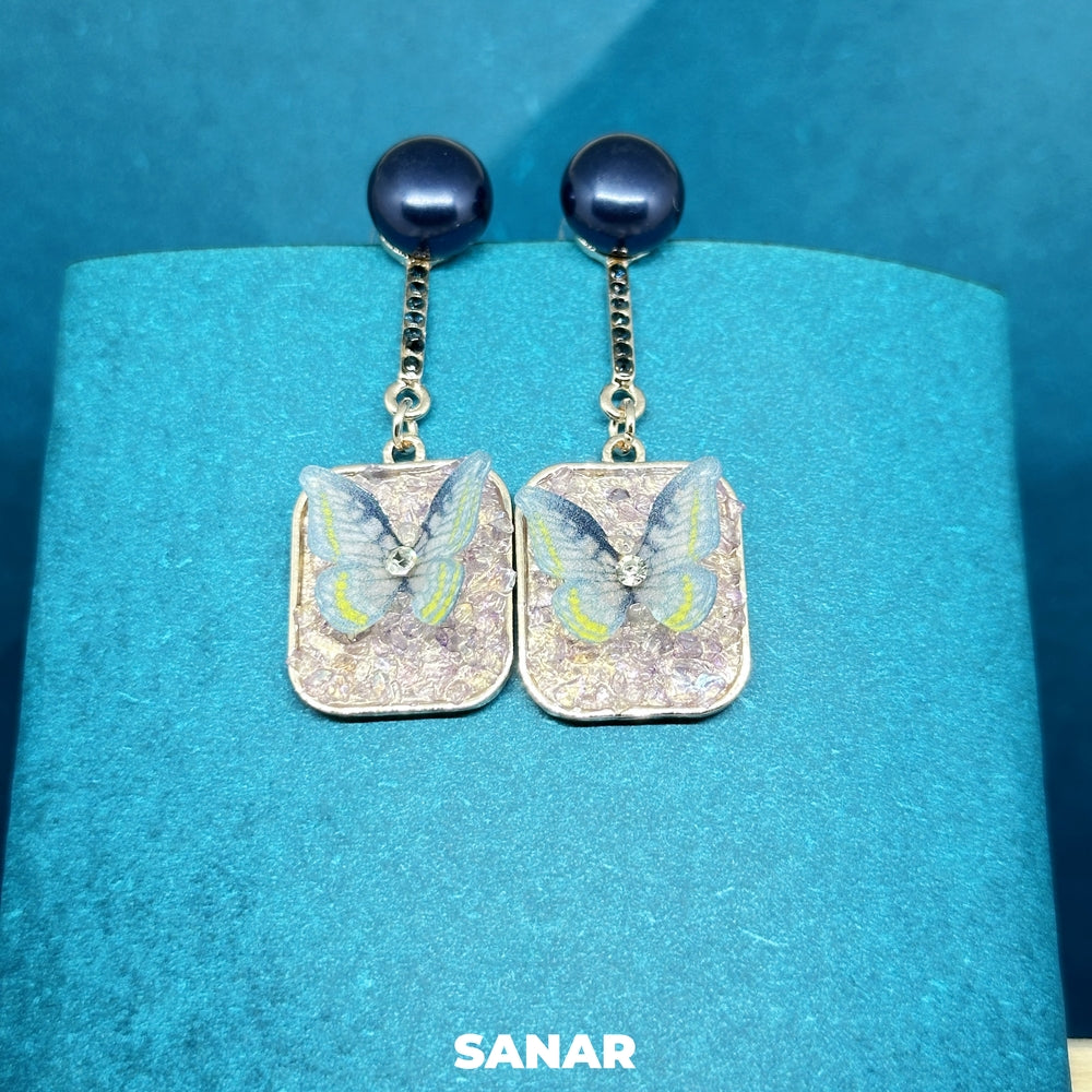 Butterfly Drop Earrings - SANAR - Handmade