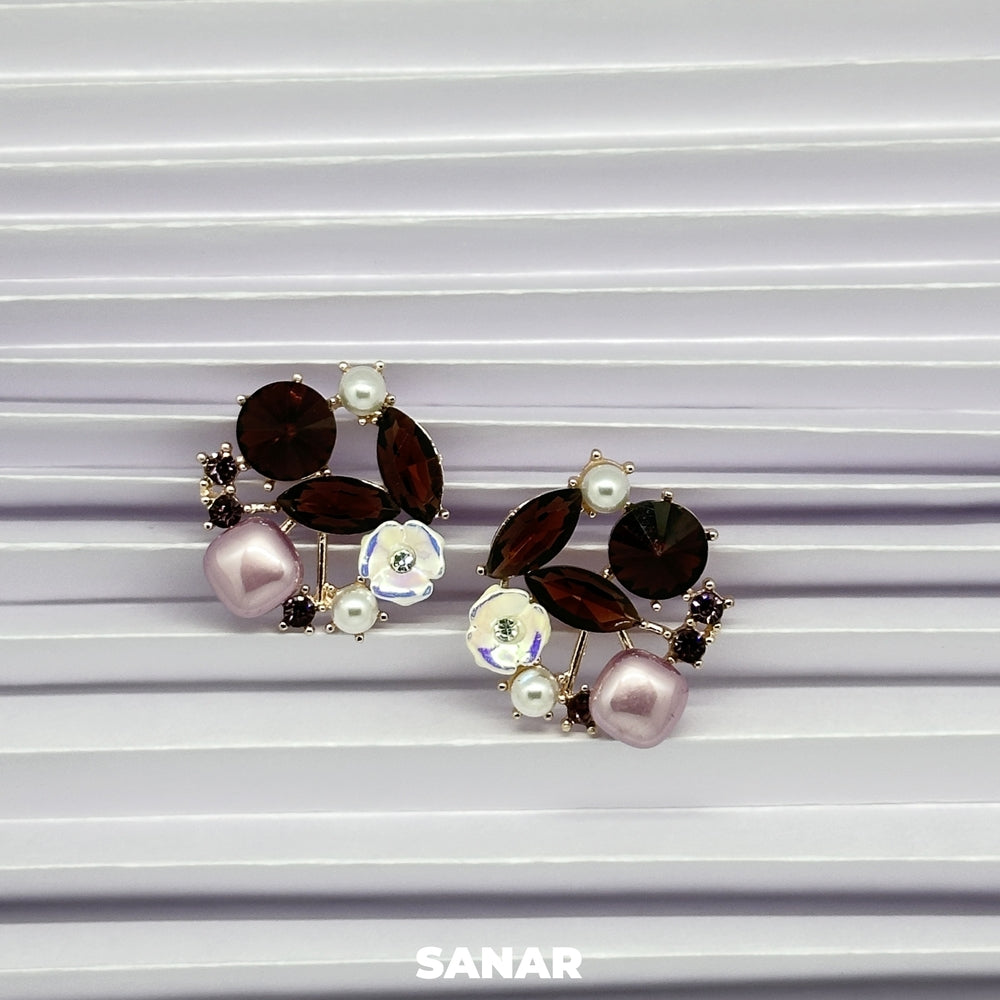 Elegant Round Earrings - SANAR -  Handmade