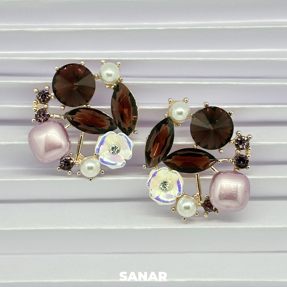 Elegant Round Earrings - SANAR -  Handmade