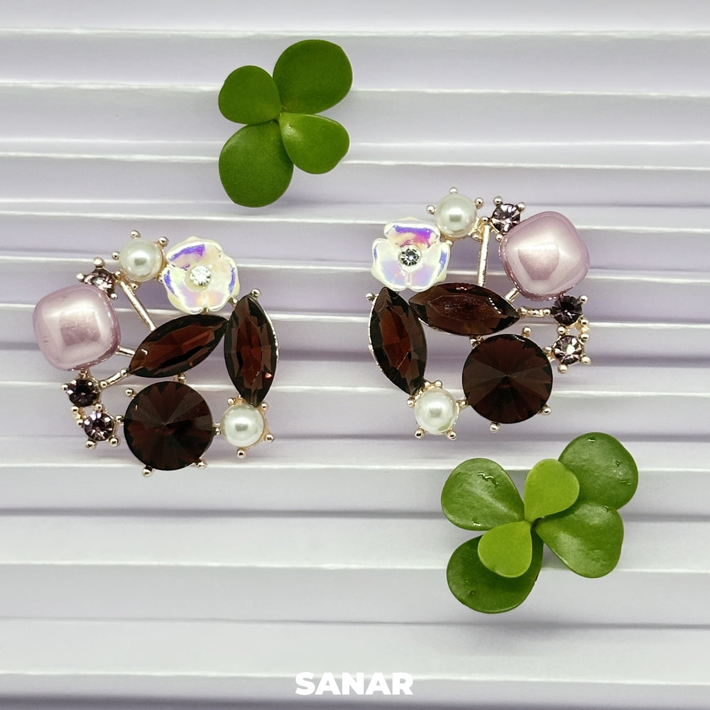 Elegant Round Earrings - SANAR -  Handmade