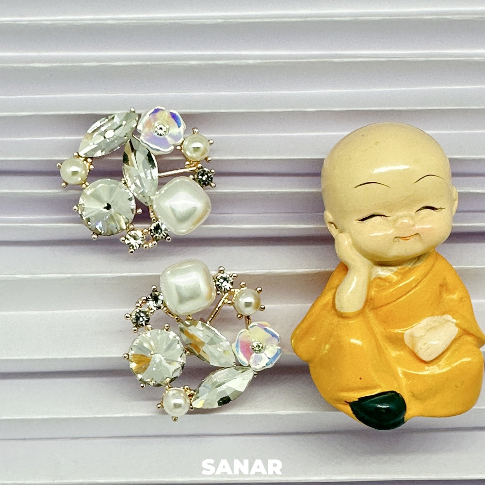 Elegant Round Earrings - SANAR -  Handmade