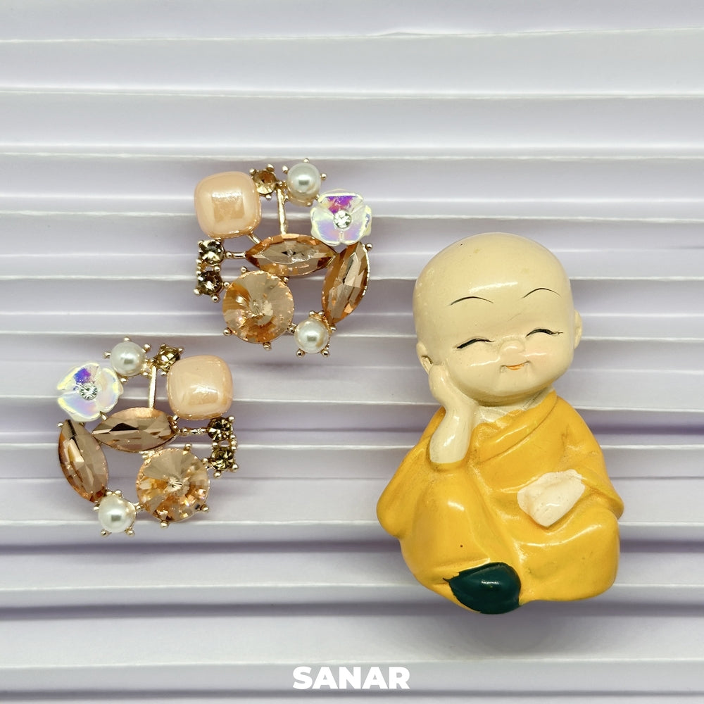 Elegant Round Earrings - SANAR -  Handmade