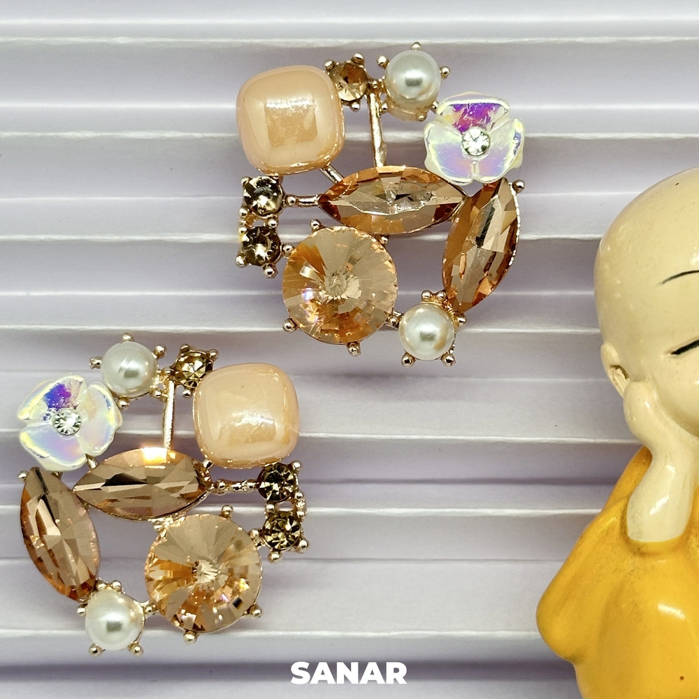 Elegant Round Earrings - SANAR -  Handmade