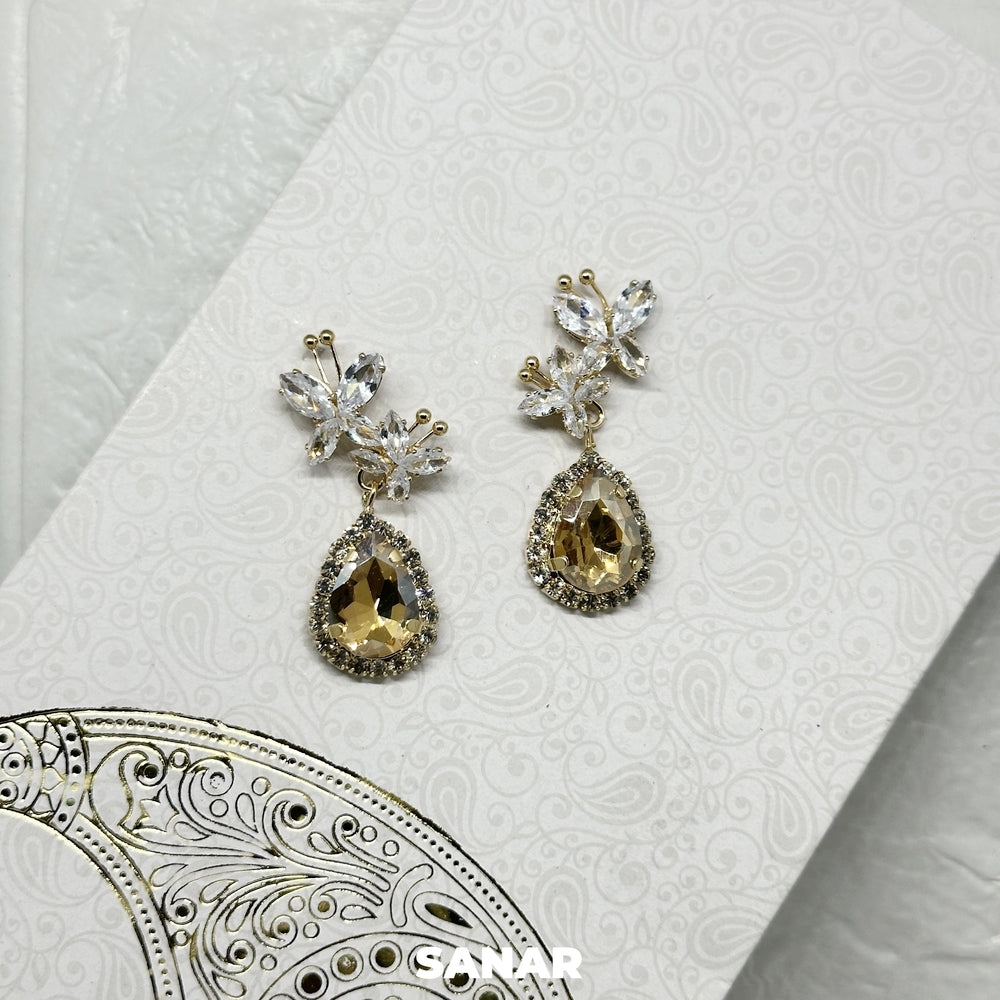 Oval Diamond Drop Earrings - SANAR - Handmade