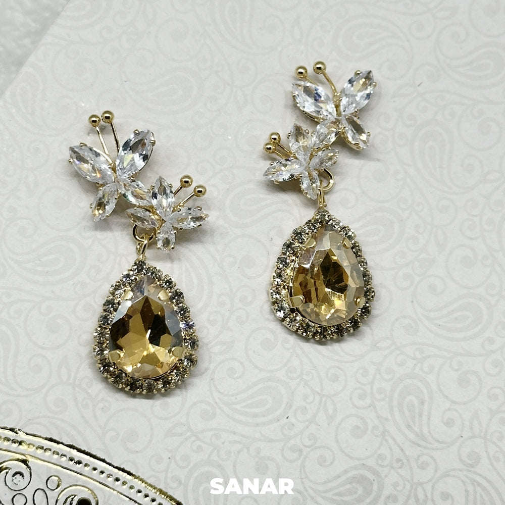 Oval Diamond Drop Earrings - SANAR - Handmade