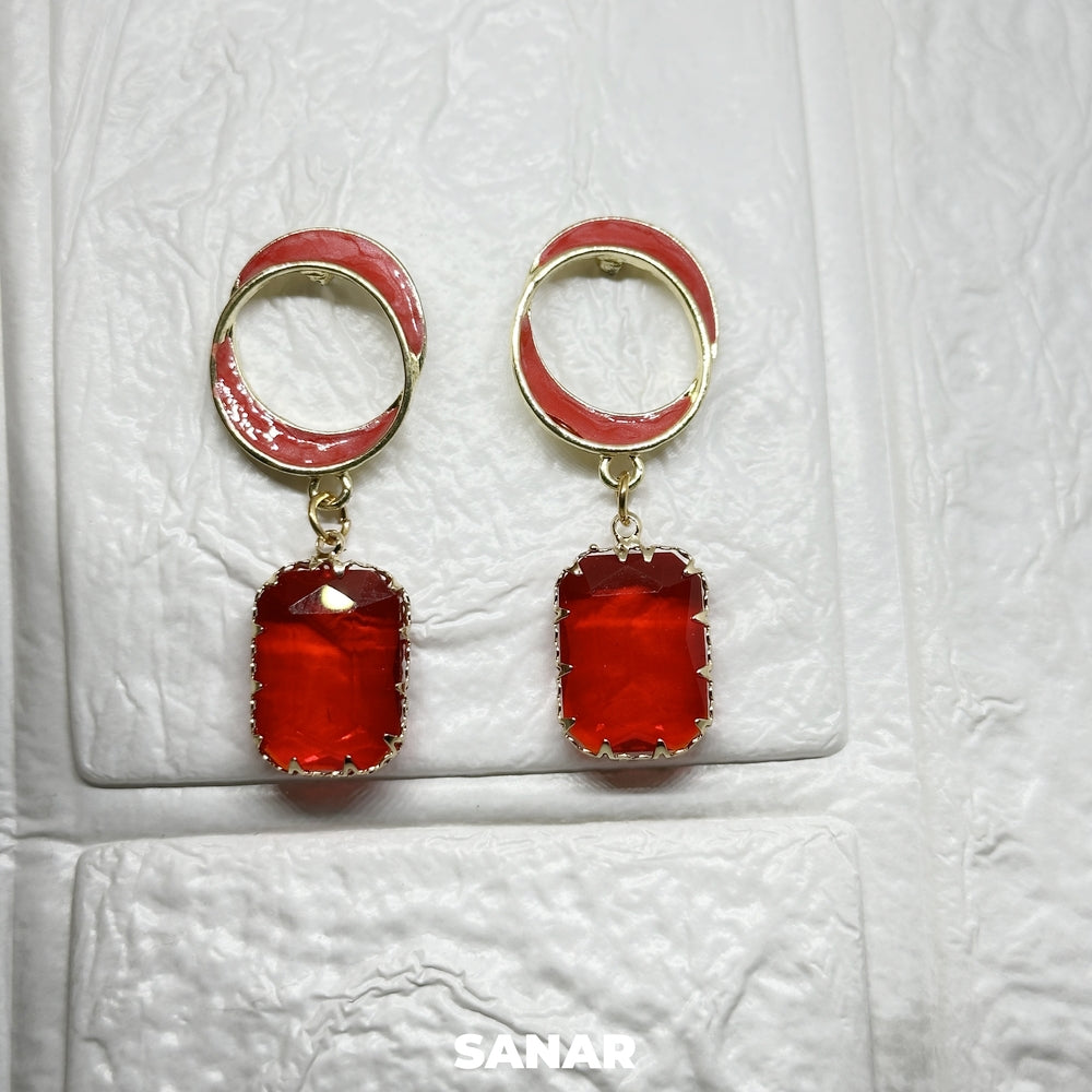 Circle Hangling Earrings - SANAR - Handmade