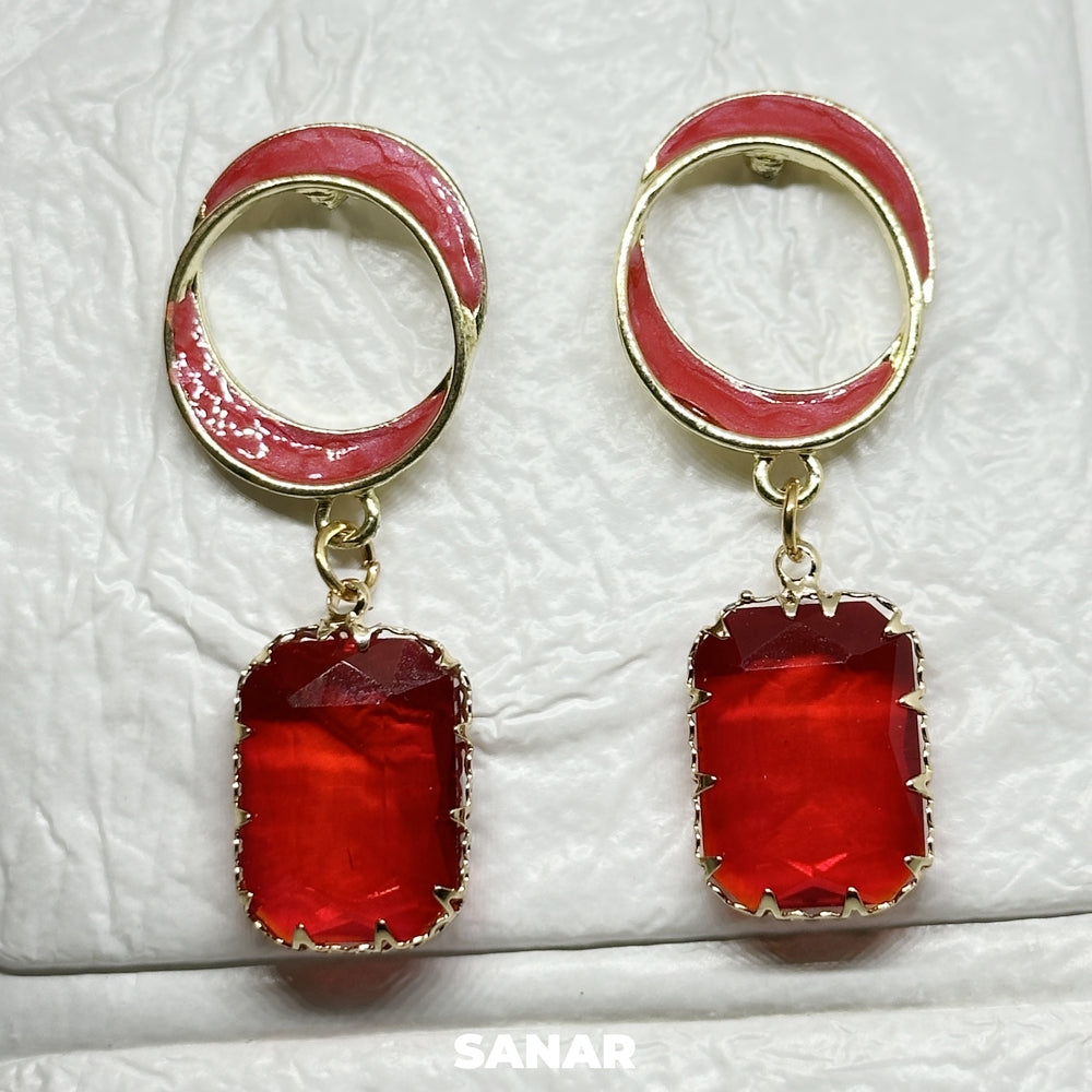 Circle Hangling Earrings - SANAR - Handmade