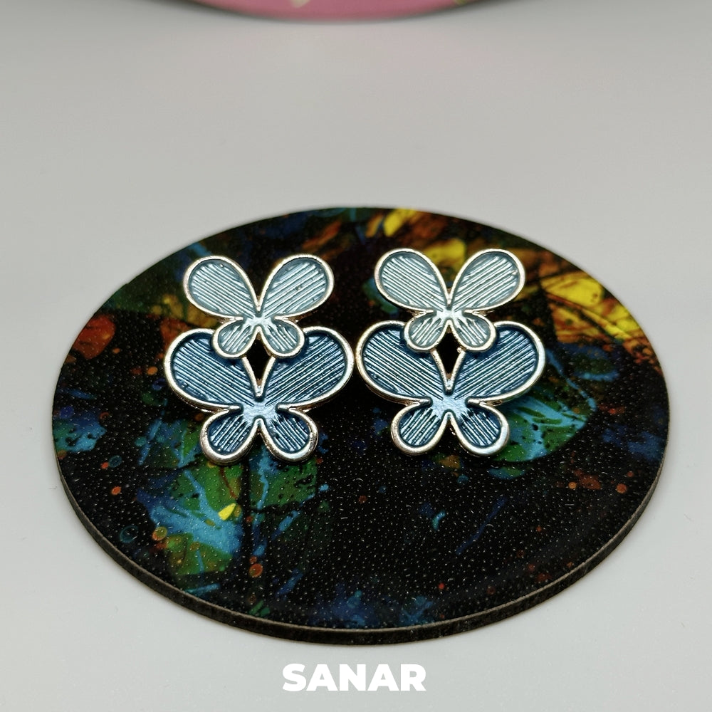 Double Butterfly Earrings - SANAR - Handmade