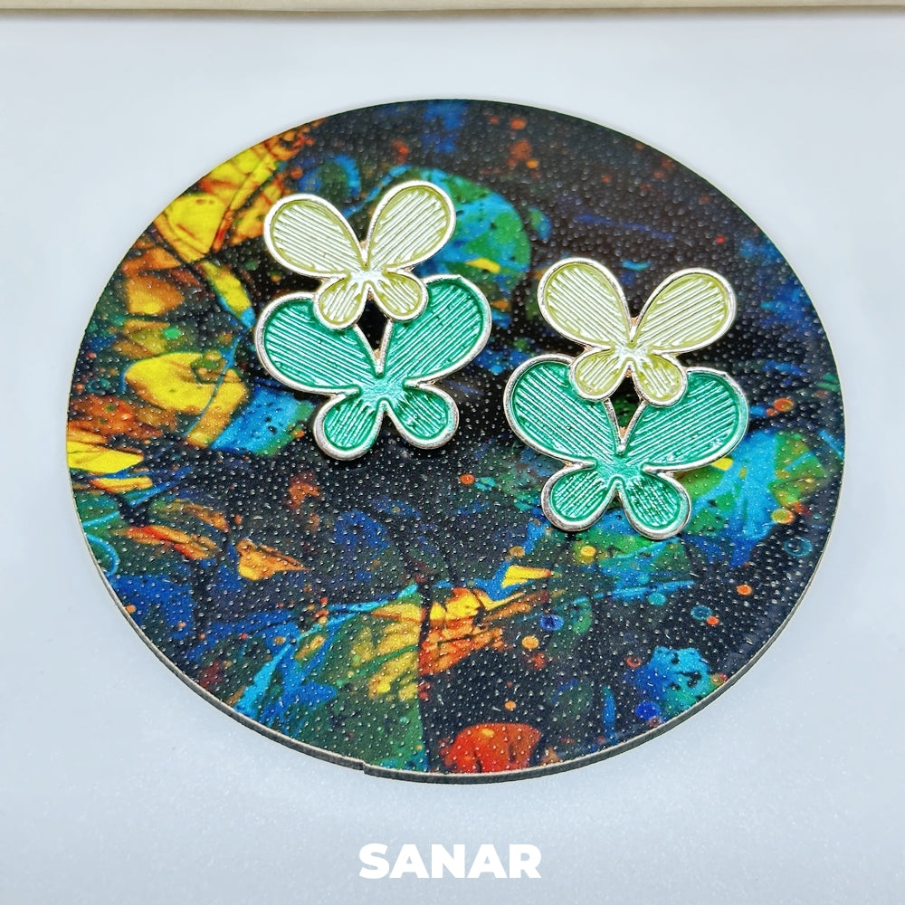 Double Butterfly Earrings - SANAR - Handmade