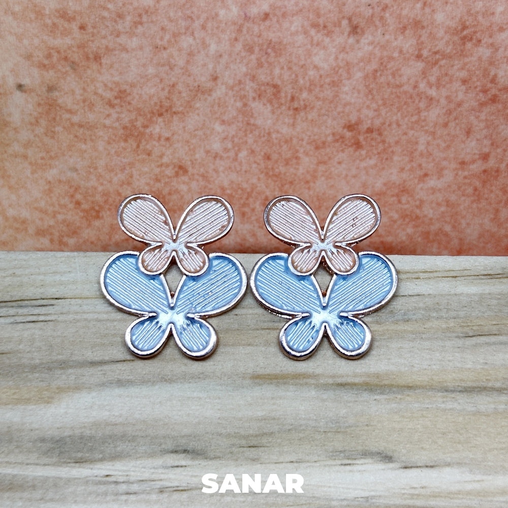 Double Butterfly Earrings - SANAR - Handmade