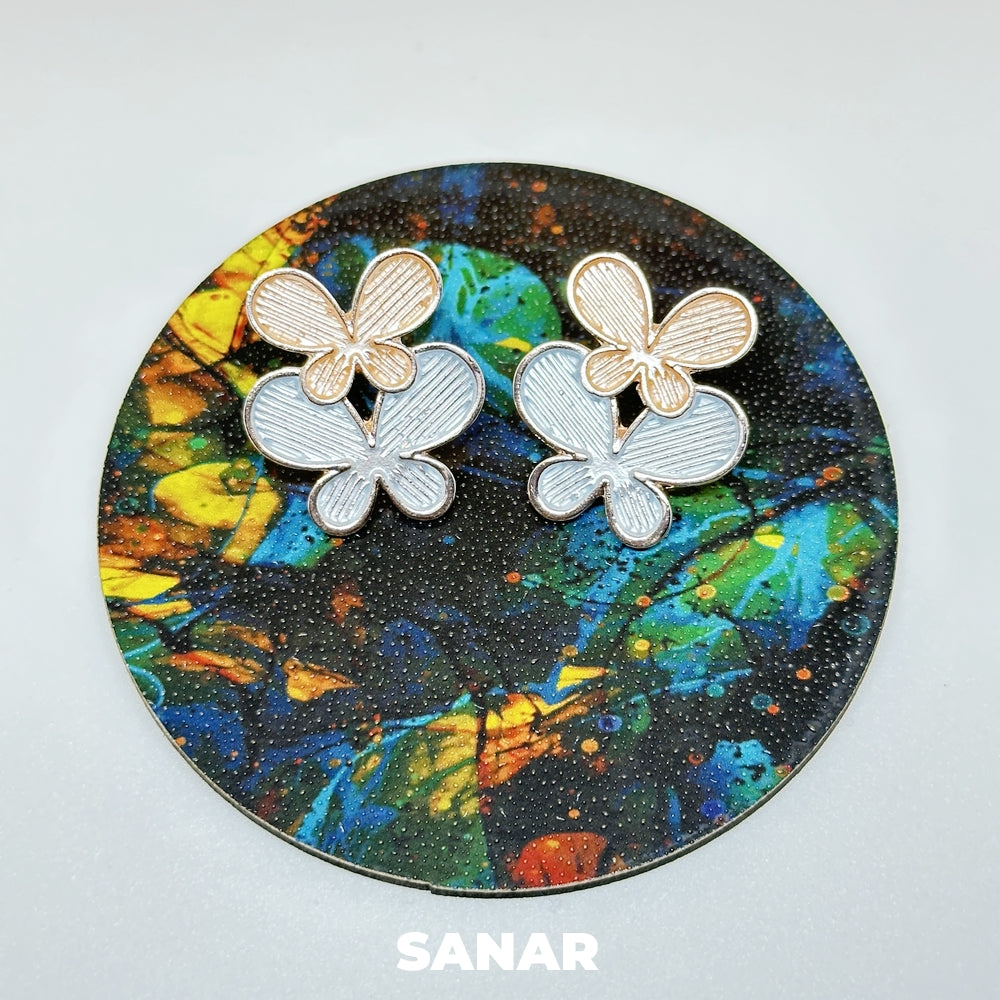 Double Butterfly Earrings - SANAR - Handmade