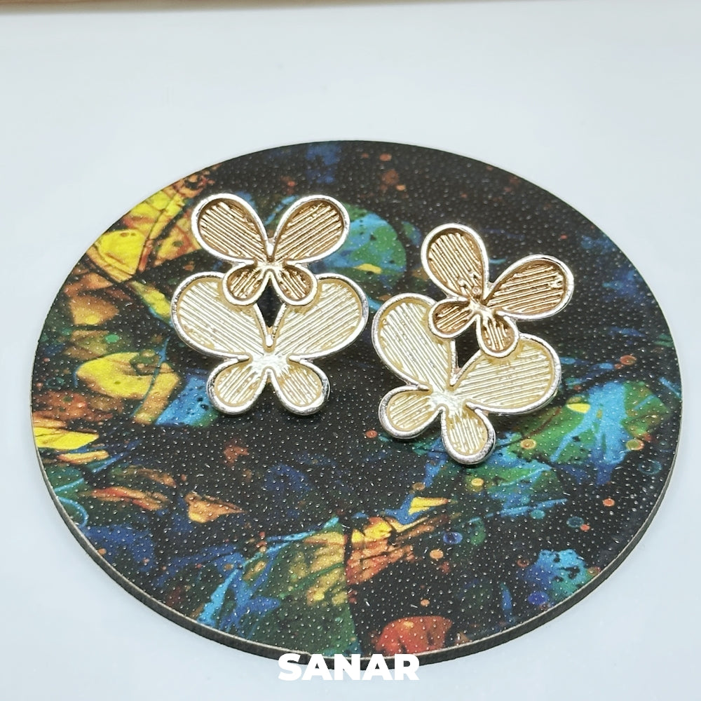 Double Butterfly Earrings - SANAR - Handmade