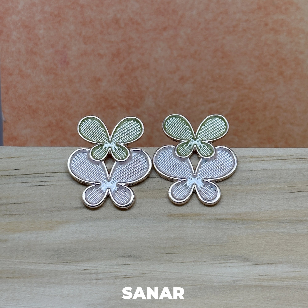 Double Butterfly Earrings - SANAR - Handmade