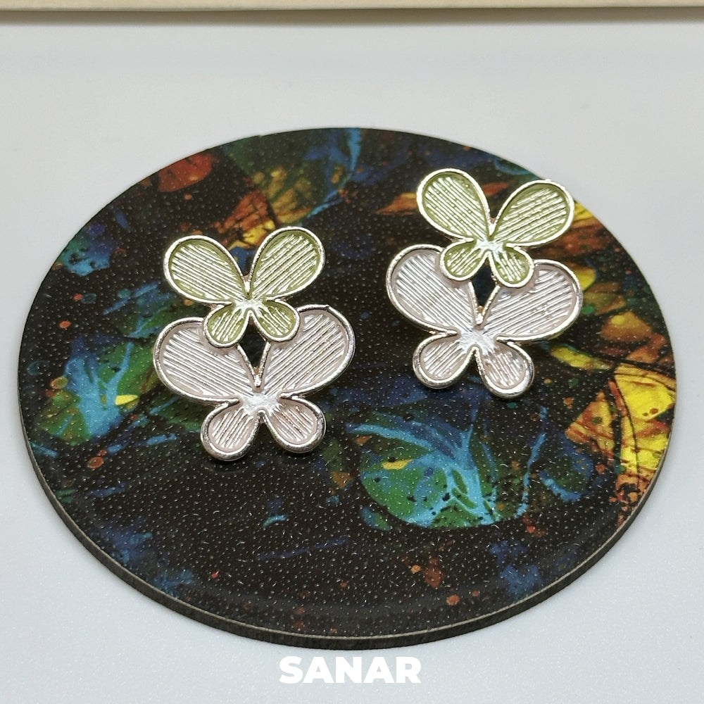 Double Butterfly Earrings - SANAR - Handmade