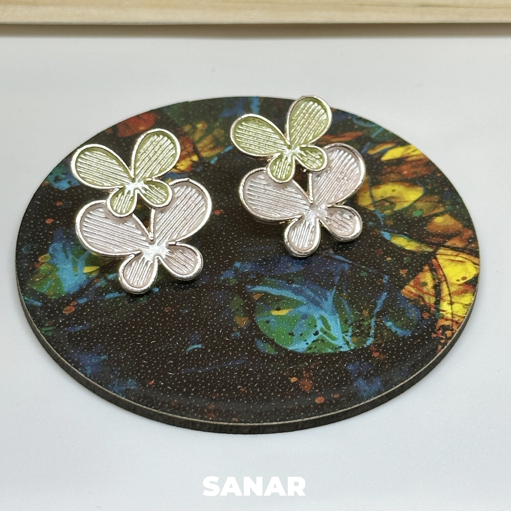 Double Butterfly Earrings - SANAR - Handmade