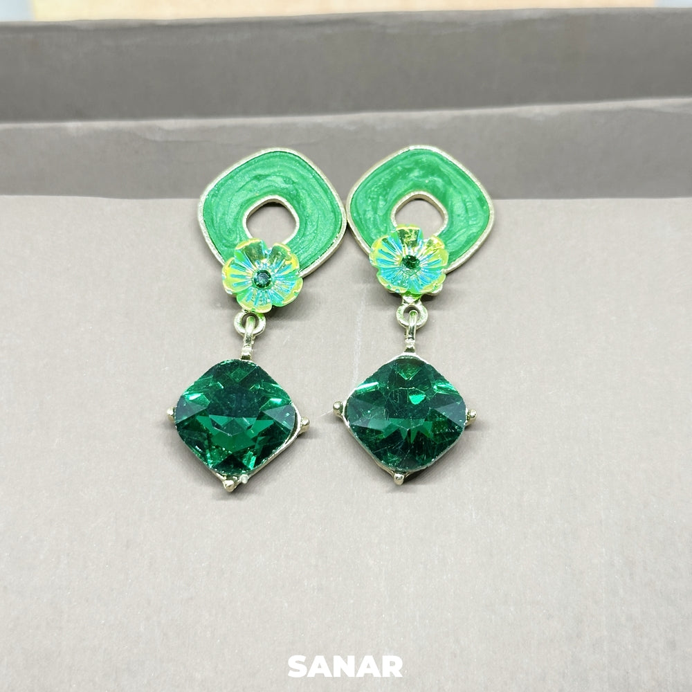 Flower Drop Earrings - SANAR - Handmade