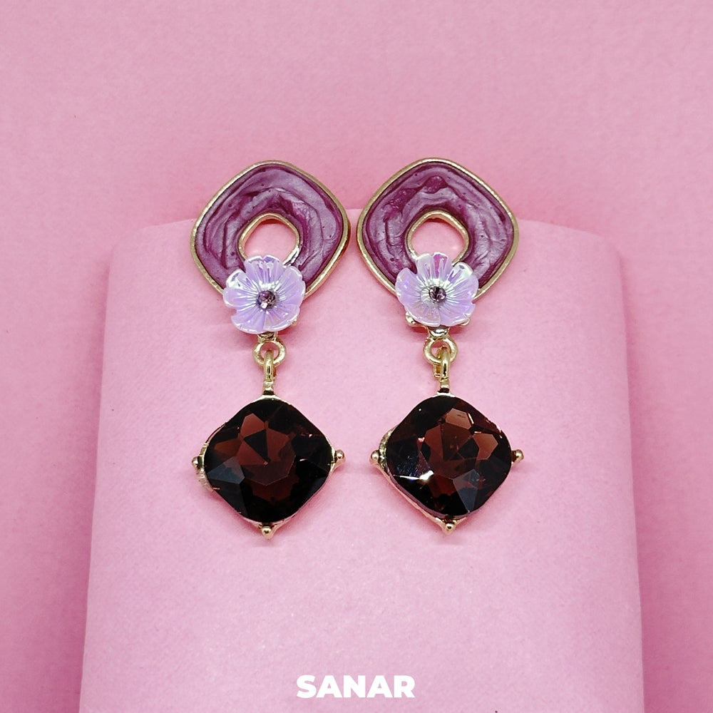 Flower Drop Earrings - SANAR - Handmade