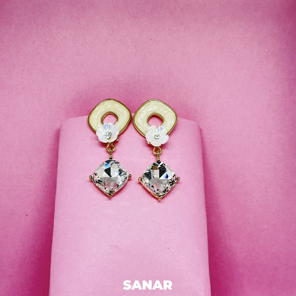 Flower Drop Earrings - SANAR - Handmade