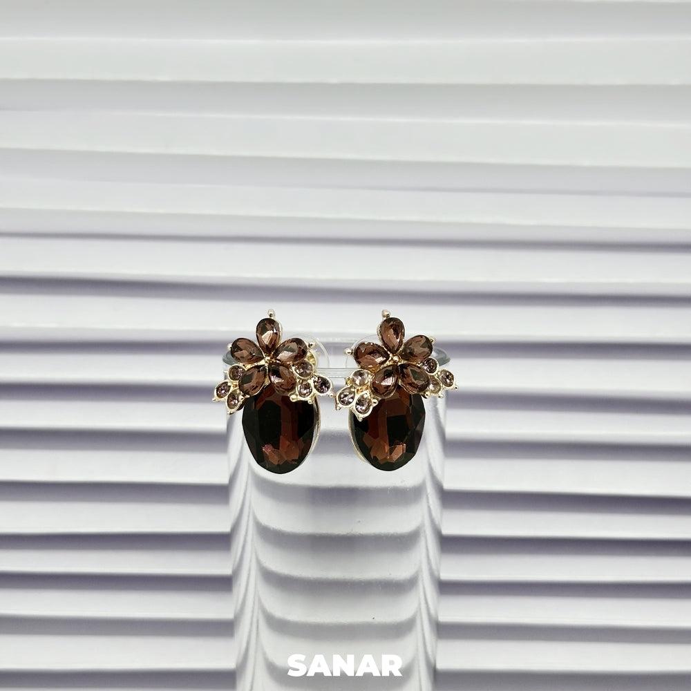 Flower Emerald Drop Earrings - SANAR - Handmade
