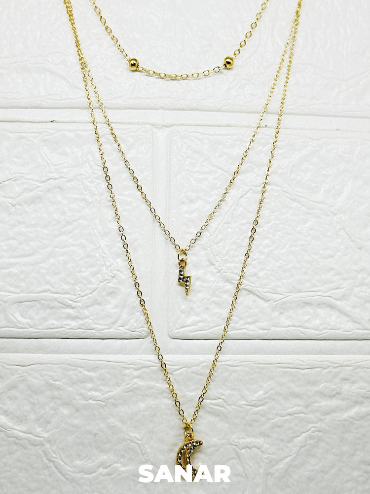 Moonlit Wings Layered Necklace - Anti-Tarnish