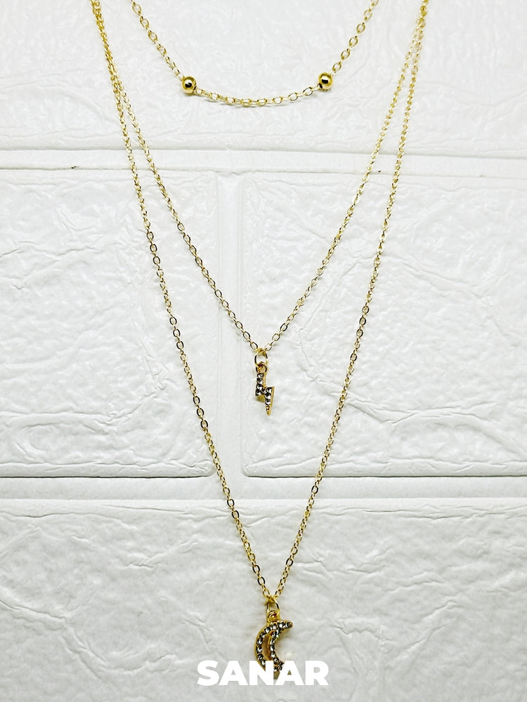 Moonlit Wings Layered Necklace - Anti-Tarnish