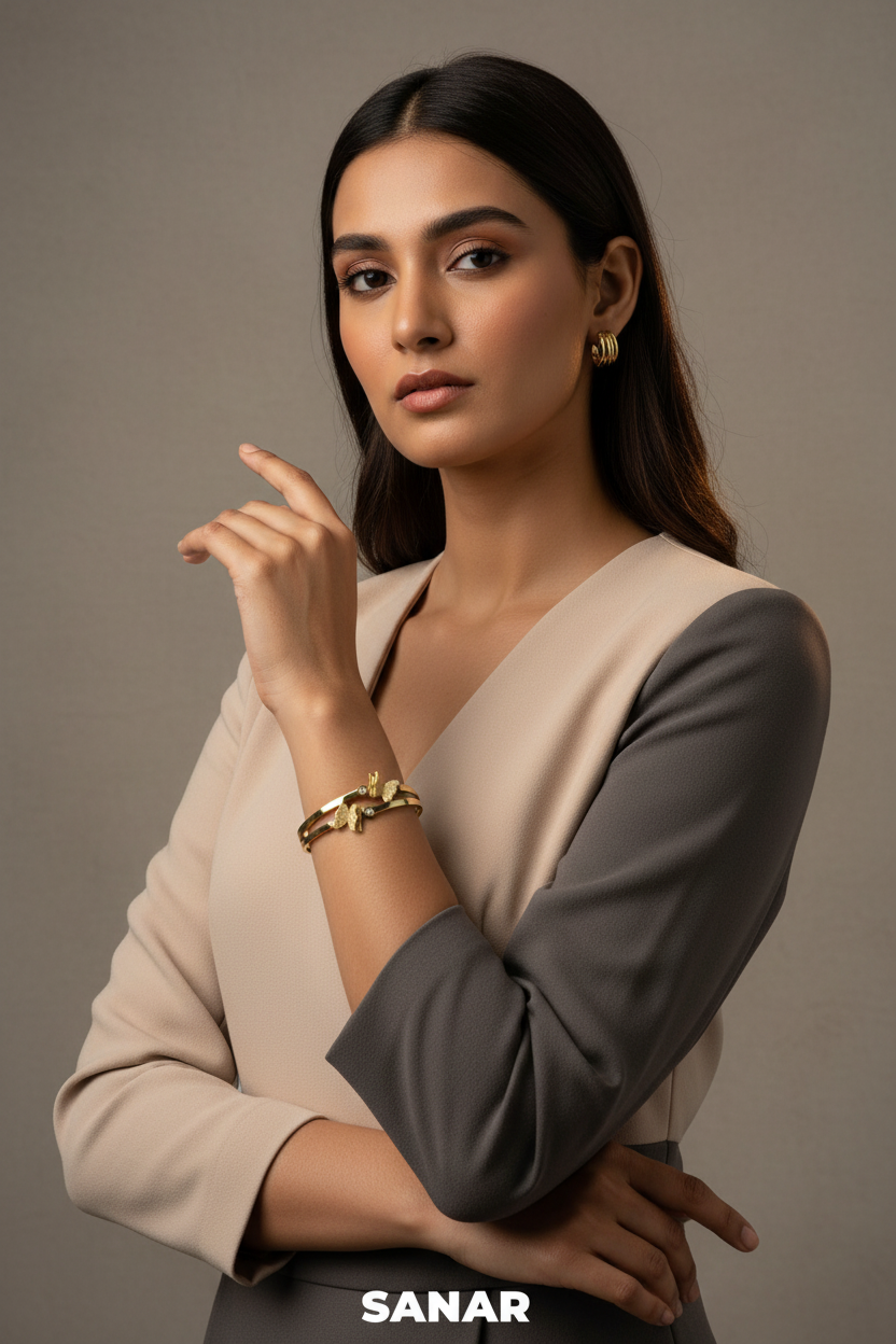 Anti-tarnish butterfly bracelet full portrait