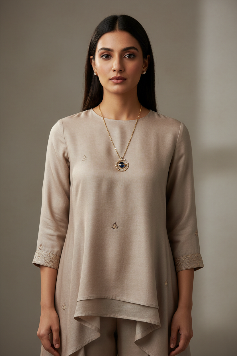 Luxury celestial pendant full portrait