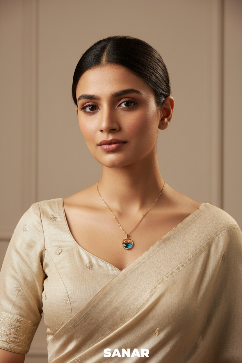 Luxury pendant necklace full shot