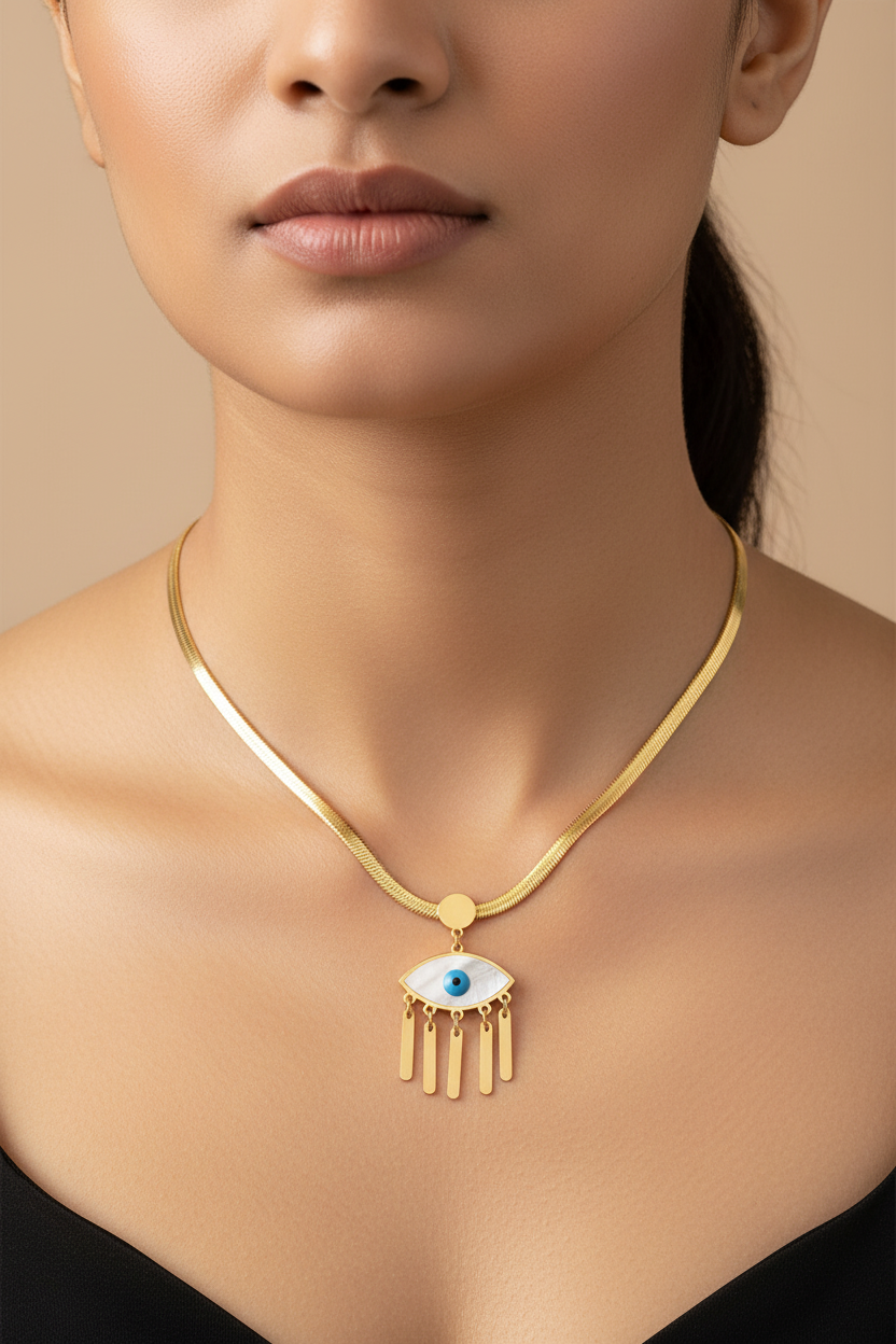 Premium close-up evil eye necklace