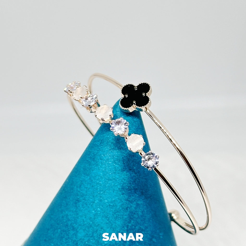 Flower And Crystall Bracelet