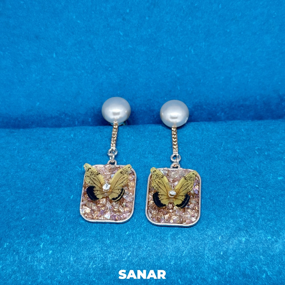 Butterfly Drop Earrings - SANAR - Handmade