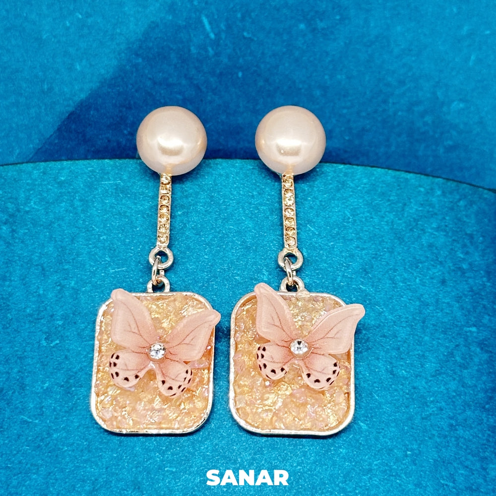Butterfly Drop Earrings - SANAR - Handmade