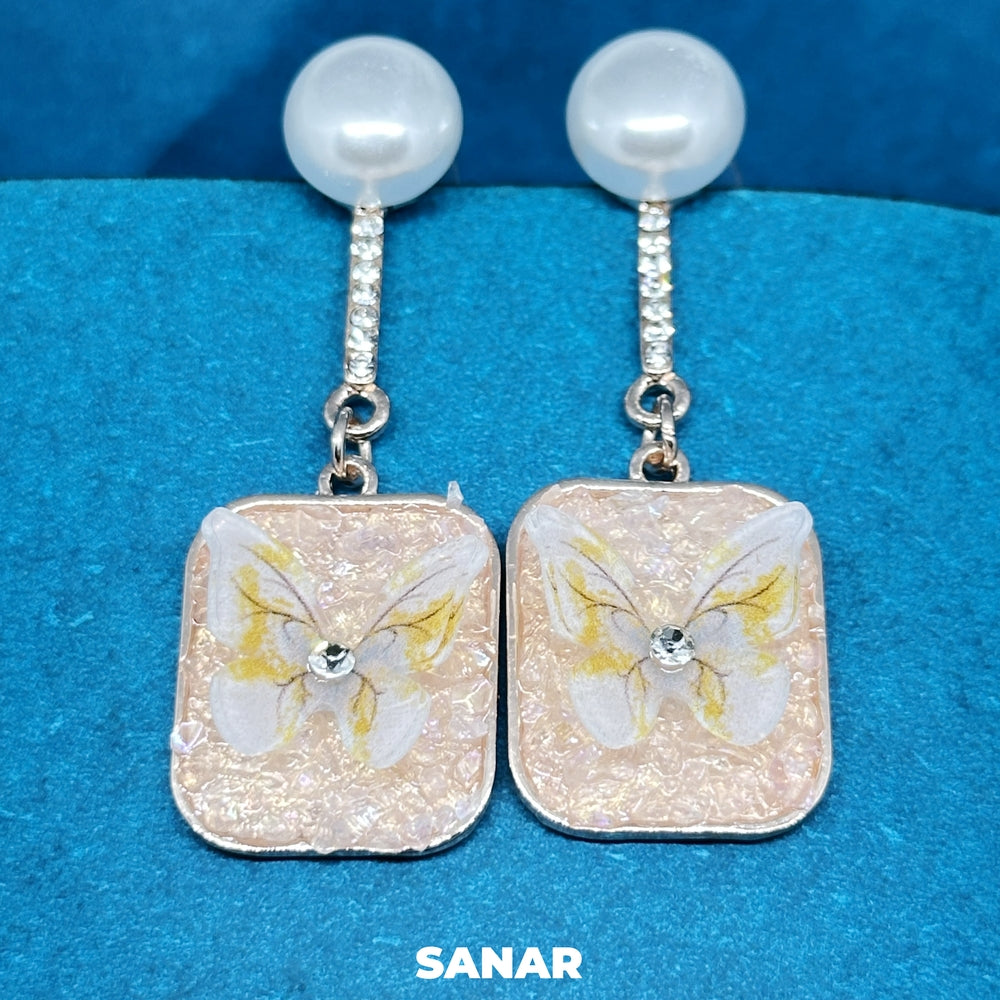 Butterfly Drop Earrings - SANAR - Handmade