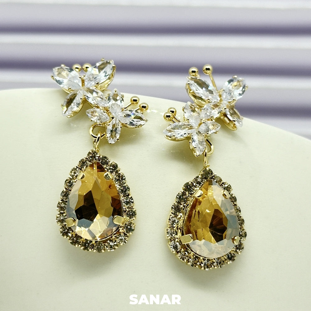 Oval Diamond Drop Earrings