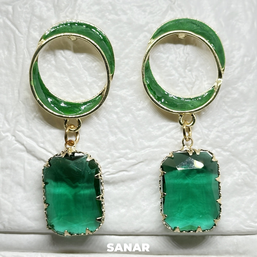 Circle Hangling Earrings - SANAR - Handmade