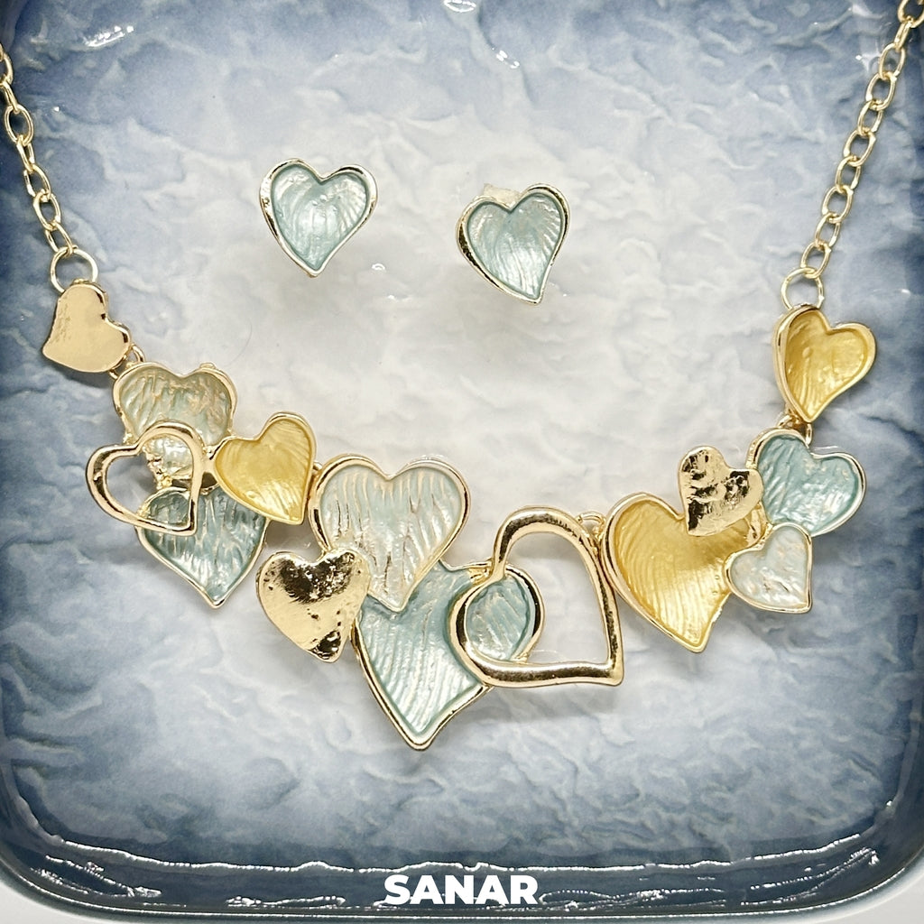 Heart Earring and Necklace Set For Women