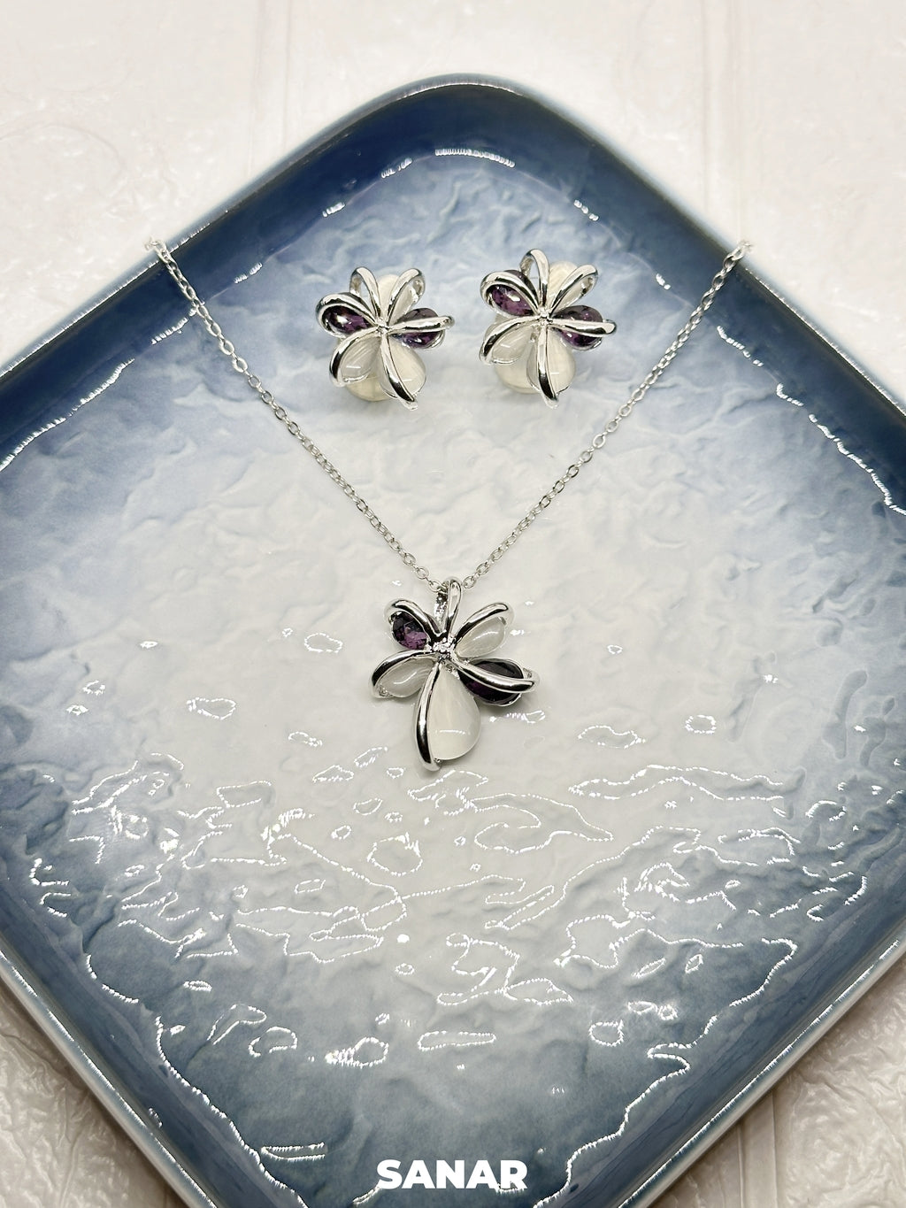 Spider Flower Necklace And Earring Combo
